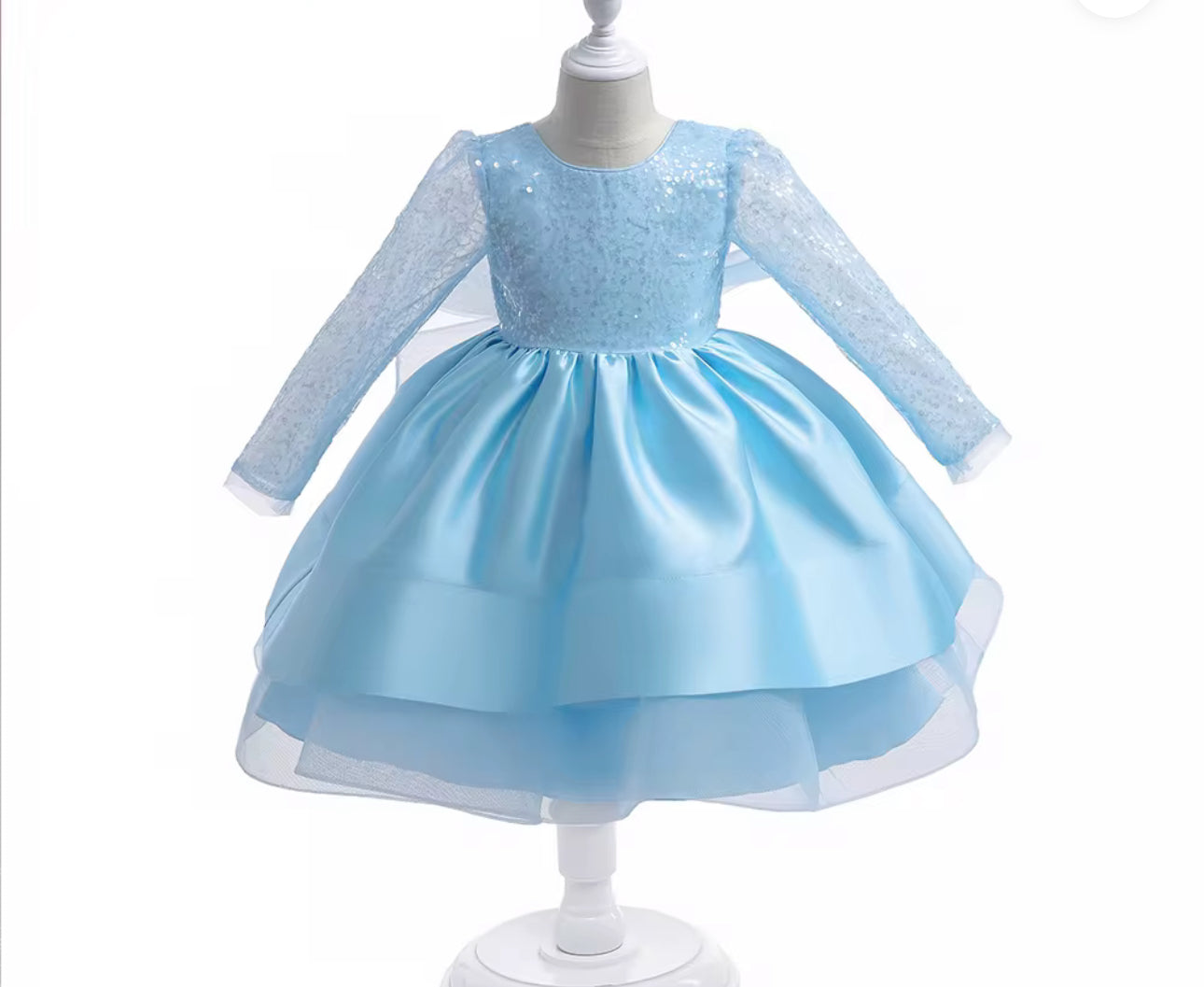 Girls Long Sequin Sleeve Dress – Special Occasion & Party Dress
