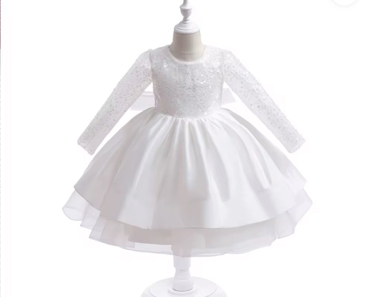 Girls Long Sequin Sleeve Dress – Special Occasion & Party Dress