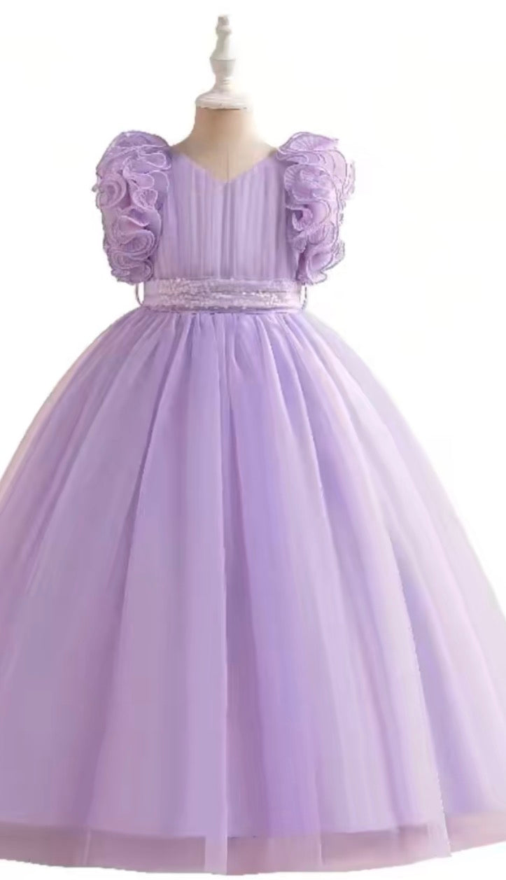 Girls puff sleeves dress - flowing skirt and delicate puff sleeves for timeless look.