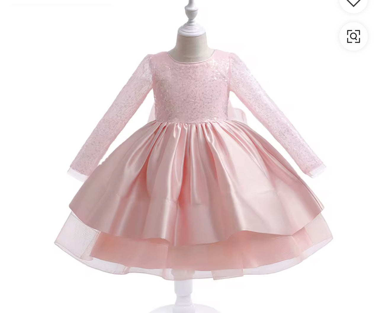 Girls Long Sequin Sleeve Dress – Special Occasion & Party Dress