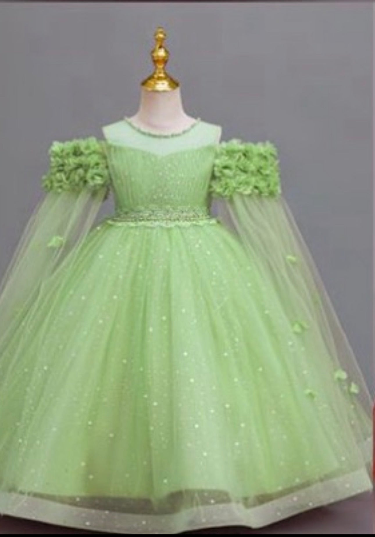 Girls Drop Sleeve Princess Dress – Elegant Party & Special Occasion Dress