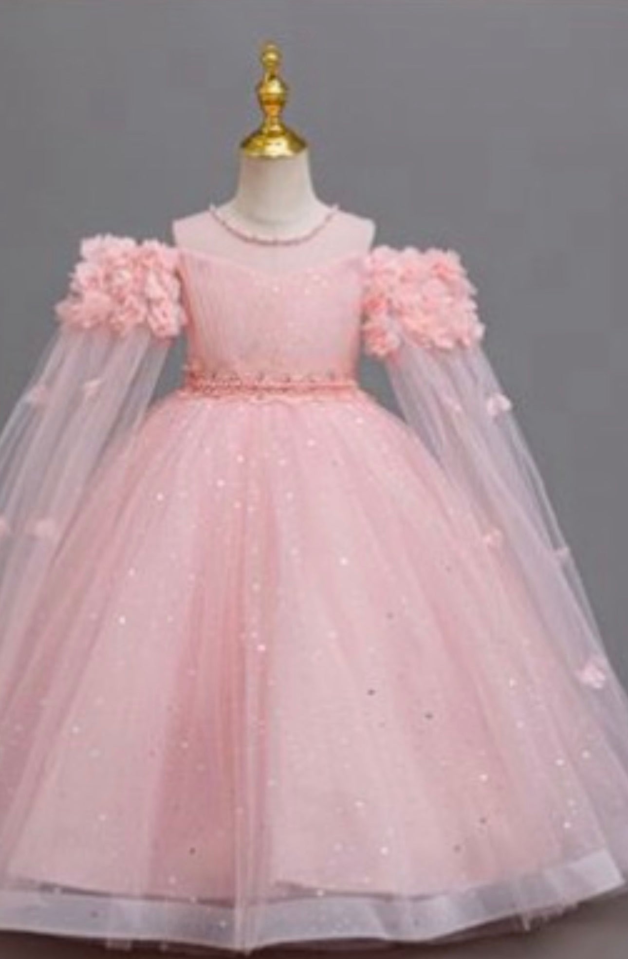 Girls Drop Sleeve Princess Dress – Elegant Party & Special Occasion Dress