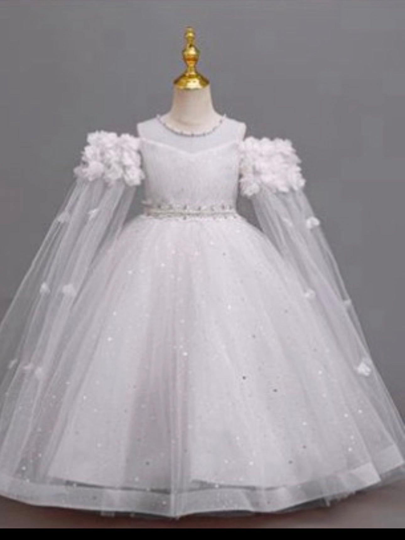 Girls Drop Sleeve Princess Dress – Elegant Party & Special Occasion Dress