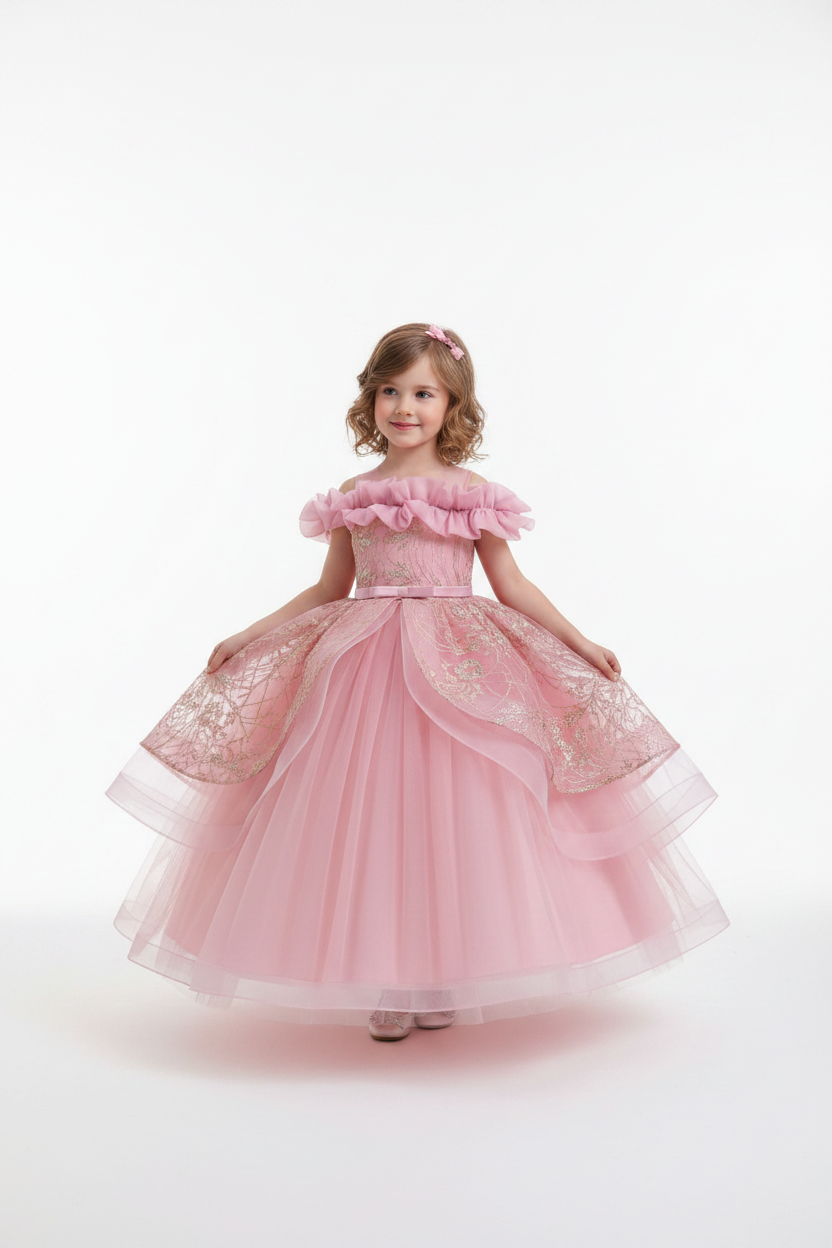 Girls Cinderella Glitter Dress