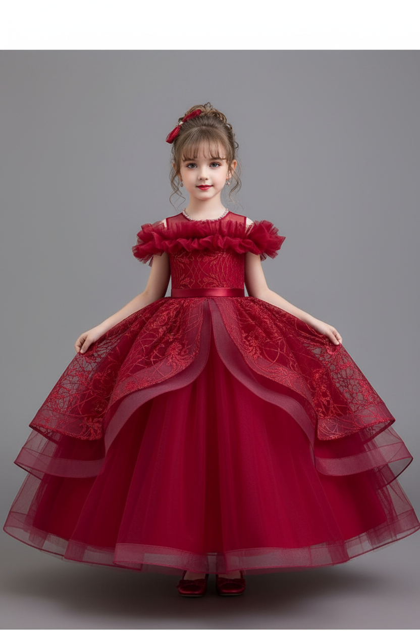 Girls Cinderella Glitter Dress