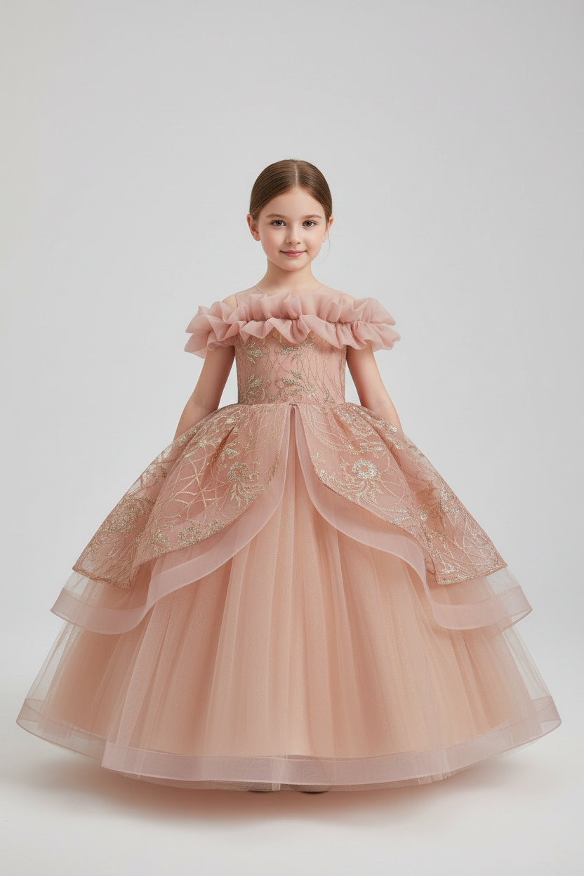 Girls Cinderella Glitter Dress
