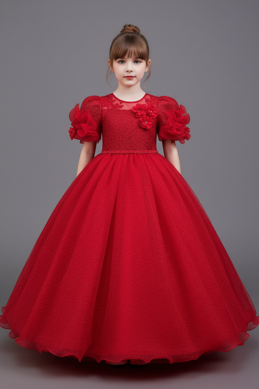 Girls Dress on Kid - Red