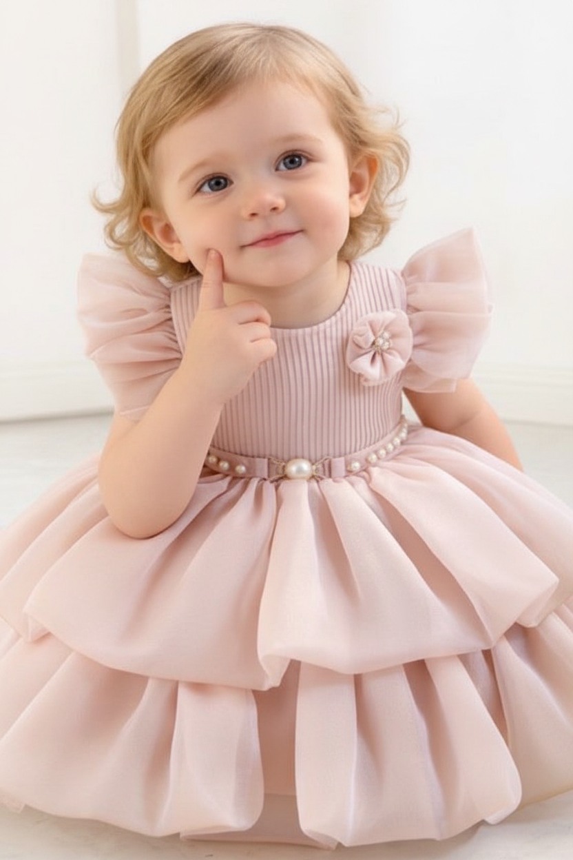 Girls Silky Dress - Pink
