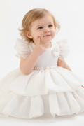 Girls Silky Dress – White