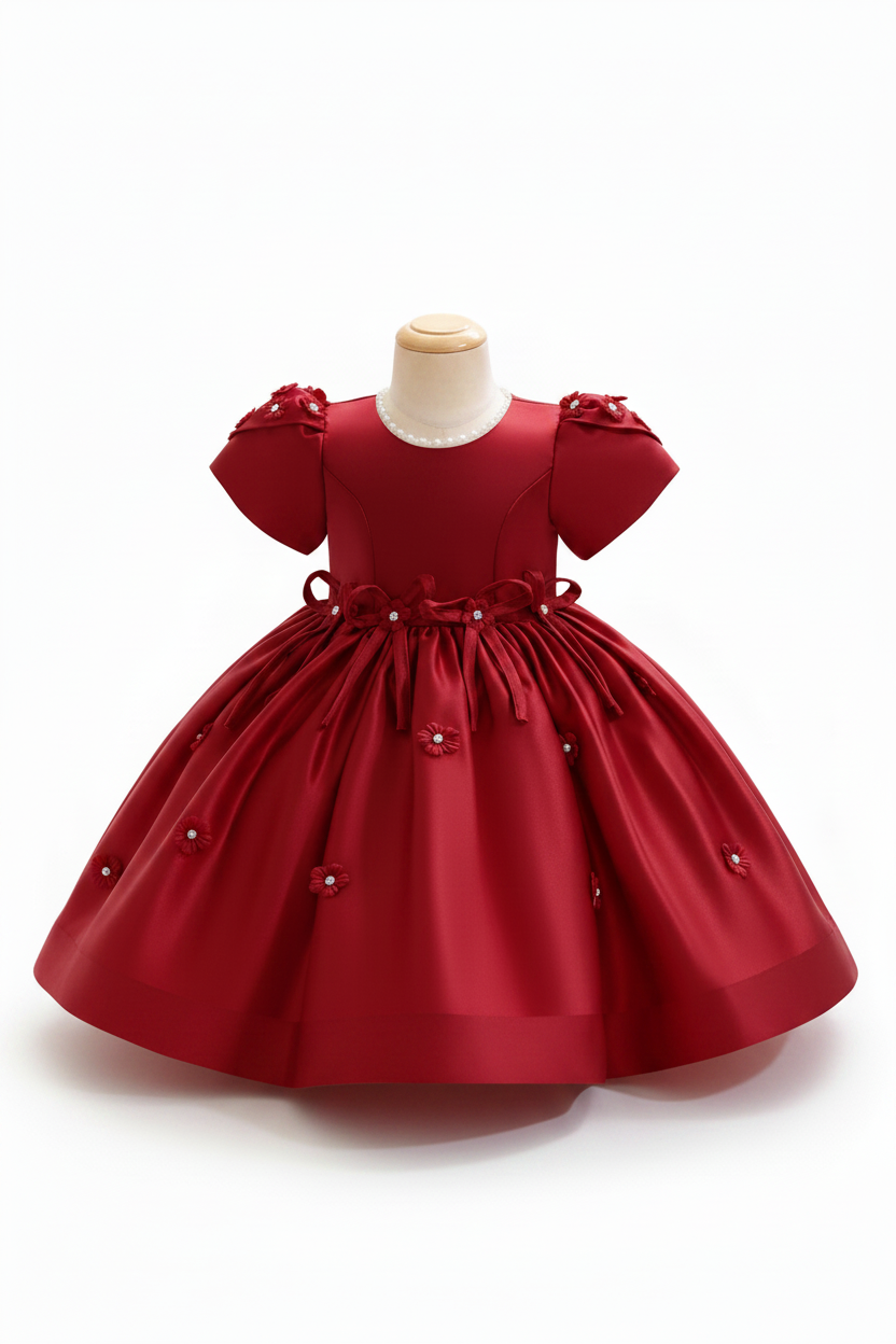 Red Satin Princess Dress